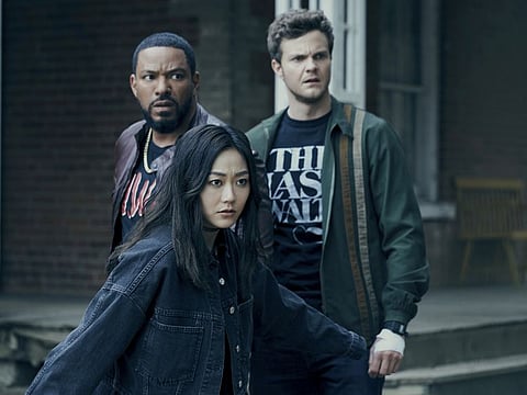 Laz Alonso, Karen Fukuhara and Jack Quaid in 'The Boys'