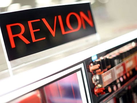 Revlon signage is seen on display in a Boots store in London.