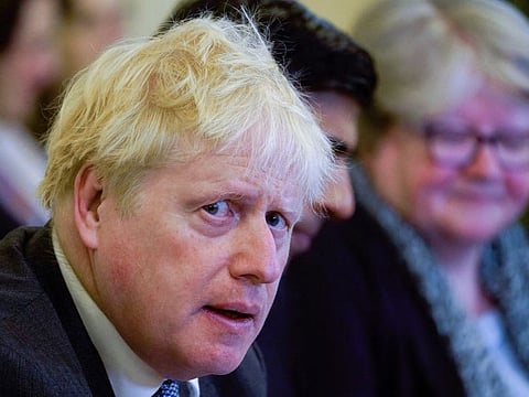 Britain's Prime Minister Boris Johnson speaks during a cabinet meeting at 10 Downing Street in London in a file photo.