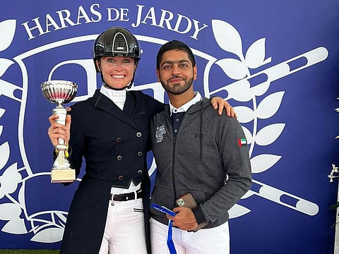 Natalie Lankester with fellow UAE team member Mohamed Alserkal, who finished fourth.