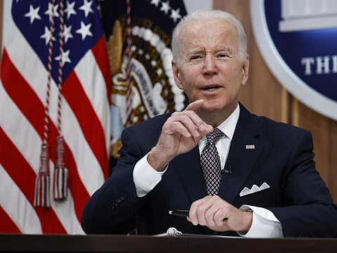 US President Joe Biden speaks during the virtual Major Economies Forum on Energy and Climate (MEF) in the Eisenhower Executive Office Building in Washington, D.C., US, on Friday, June 17, 2022.