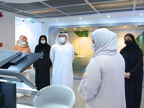 Dawoud Al Hajri (centre), director-general of Dubai Municipality, being briefed about the project