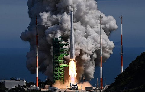 South Korea’s domestically produced Nuri space rocket lifts off from its launch pad at the Naro Space Center in Goheung County, South Korea, June 21, 2022.