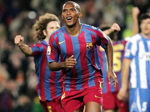 Samuel Eto'o during his playing days with Barcelona.
