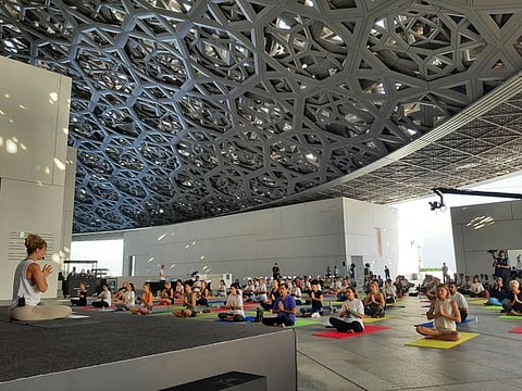 Louvre Abu Dhabi will host a free yoga session in collaboration with the Indian Embassy.