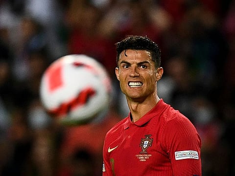 Portugal's forward Cristiano Ronaldo reacts during the Uefa Nations League match against Czech Republic. The Manchester United star is reportedly looking at going back to Italian giants Juventus.
