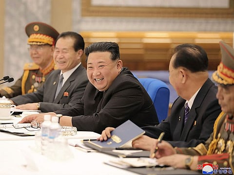 In this photo provided by the North Korean government, North Korean leader Kim Jong Un, center, attends a meeting of the Central Military Commission of the ruling Workers' Party in Pyongyang, North Korea Wednesday, June 22, 2022.