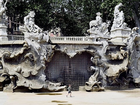 The Fountain of the Months (Fontana dei Mesi) in the Valentino Park, Turin, Italy.