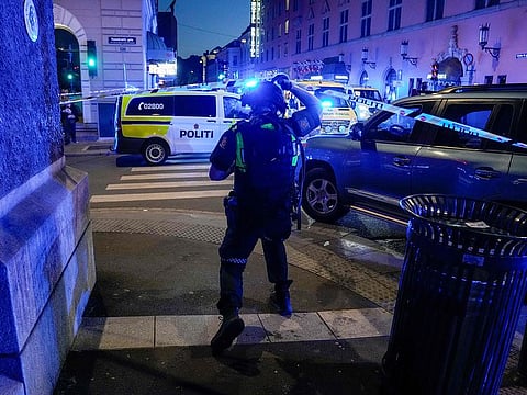 Police secure the area after a shooting in Oslo on June 25, 2022.