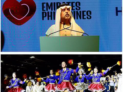 UAE Minister of Tolerance and Coexistence Sheikh Nahyan Bin Mubarak Al Nahyan addressing a colourful gathering of Filipino expats at their 124th Independence Day celebrations in Dubai on Sunday.