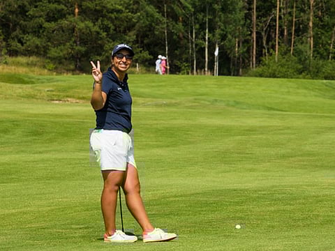 Dubai-based Kristyna Napoleaova on course in her home Open in the Czech Republic.