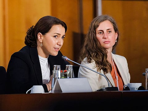 Berlin-Germany: Mariam bint Mohammed Almheiri, UAE Minister of Climate Change and Environment, speaking at the ‘Uniting for Global Food Security’ Ministerial Conference in Berlin.