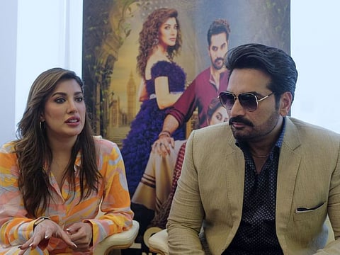 Mehwish Hayat and Humayun Saeed in Dubai.