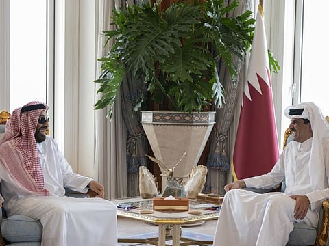 Sheikh Tamim on Tuesday received Sheikh Tahnoon in Doha.