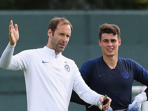 Petr Cech (left) will leave his role as technical and performance adviser at Chelsea at the end of the month.