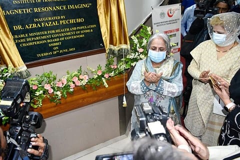 A ceremony was held to celebrate the successful functioning of Shaheed Mohtarma Benazir Bhutto Institute of Trauma near the Civil Hospital of Karachi for the past five years.