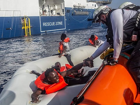 The MSF team rescued 71 people from a rubber boat in distress.