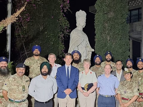 British Sikh soldiers visiting Pakistan with British High Commissioner Christian Turner in Pakistan.