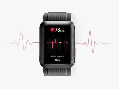 Huawei's smartwatch tracks your health in fine detail with the blood pressure check and ECG analysis.