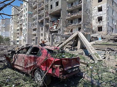 A general view of a residential building damaged by a missile strike, in the village of Serhiivka, Odesa region, Ukraine July 1, 2022.