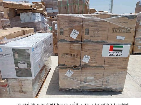UAE sends three planes carrying humanitarian aid include a field hospital to Afghanistan.