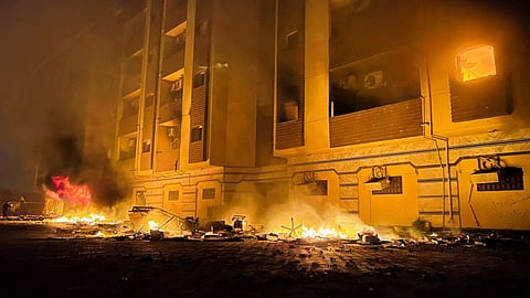 Libyan parliament building on fire after protests in Tobruk.