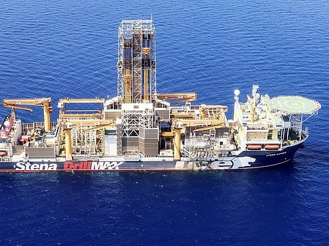 London-based Energean’s drill ship begins drilling at the Karish natural gas field offshore Israel in the east Mediterranean May 9, 2022.