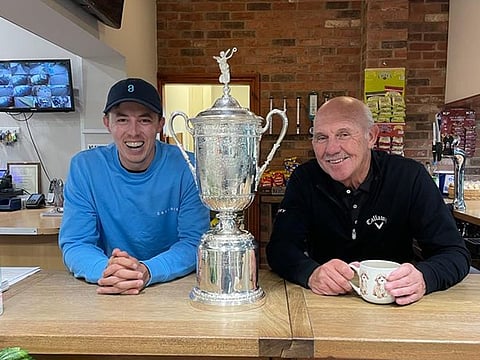 Celebrated golf coach Peter Cowen (left) with Matt Fitzpatrick, the US Open champion, ahead of Genesis Scottish Open.