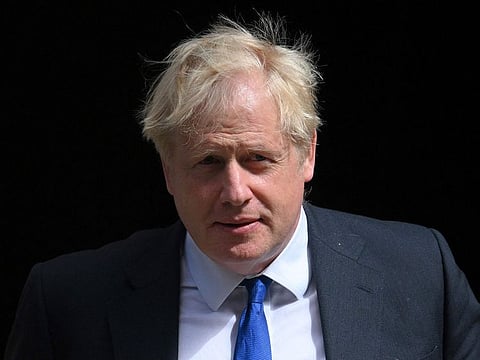 Britain's Prime Minister Boris Johnson leaves 10 Downing Street in central London on July 6, 2022, for the Houses of Parliament for the weekly Prime Minister's Questions session. Johnson suffered two shock departures from his government Tuesday, including his finance minister, as civil war erupted in the high command of the ruling Conservative party.