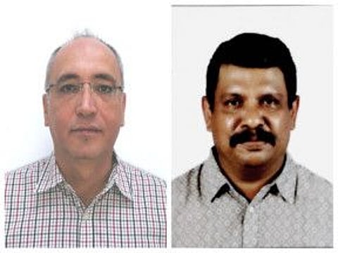 Australian expatriate Amir Abbas (left) and Indian expatriate Manoj Madhusoodhanan, two of the latest winners of Dh77,777 each in Emirates Draw.