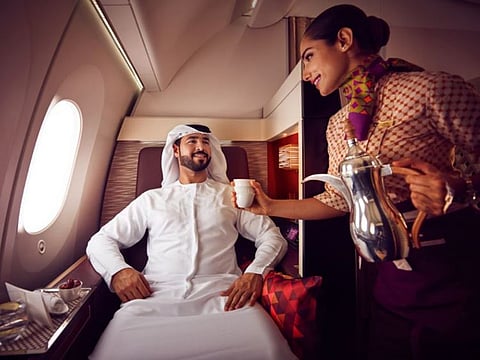 Mashreq Bank clients can use some of their accumulated loyalty points to book a flight.