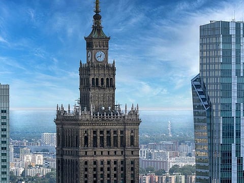 The Palace of Culture and Science is an iconic landmark on the Warsaw skyline. Once among the tallest buildings in Europe, the 231-metre structure now serves as an exhibition centre and office complex. It includes cinemas, theatres, museums, offices, bookshops, a conference hall and an university.