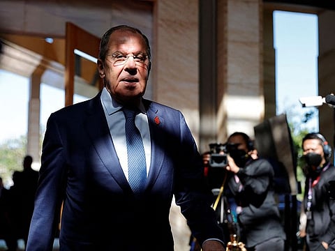 Russian Foreign Minister Sergei Lavrov arrives to attend the G20 Foreign Ministers' Meeting in Nusa Dua, Bali, Indonesia, July 8, 2022.