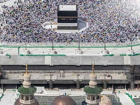 Hajj pilgrims perform the farewell Tawaf in this file picture.