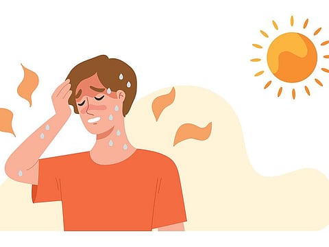 Dizziness and light headedness are signs of a heat stroke.