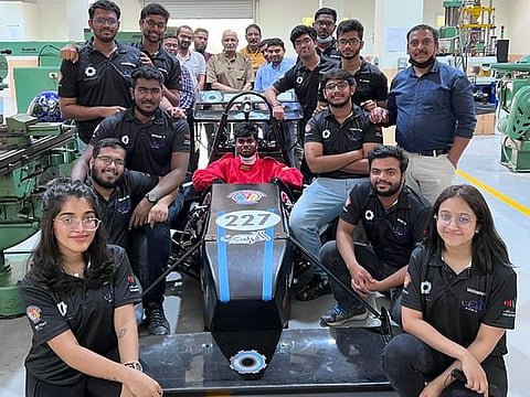 The 14-member team comprising engineering students from multidisciplinary groups of BITS Pilani Dubai Campus came together in the fall of 2021 with the sole purpose of designing a car focused on ‘Driver Ergonomics’.
