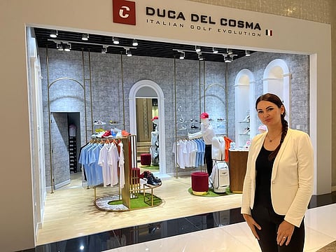 Marta Biswas, owner of White Eagle Sport, at the launch of the Duca Del Cosma MyGolf Dubai golf tournament, to be held on August 7 at Dragon Mart 2.