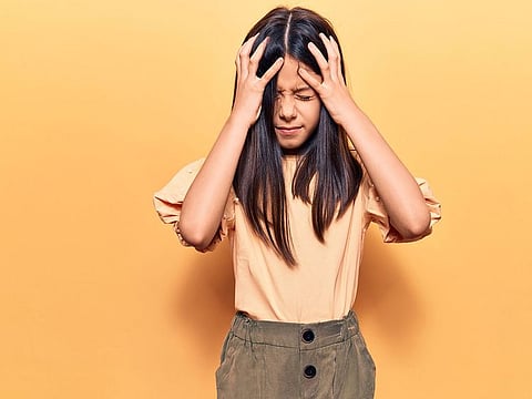 Migraine is a health condition in which a person feels a throbbing pulsatile headache (moderate or severe intensity) on one side of the head