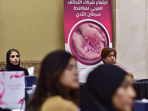 Attendees at the preparatory workshop for the 2022 Arab Breast Cancer Awareness Campaign, at Sheraton Hotel in Sharjah today.