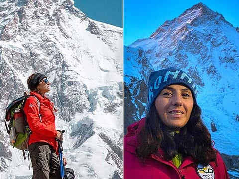 Naila Kiani (left) and Samina Baig have become the first Pakistani women to reach the summit of K2.
