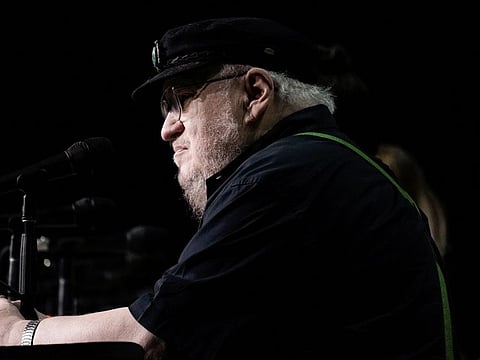 George R.R. Martin, creator of 'Game of Thrones' attends a panel promoting the new spin-off HBO streaming series "House of the Dragon", at Comic-Con International in San Diego, California