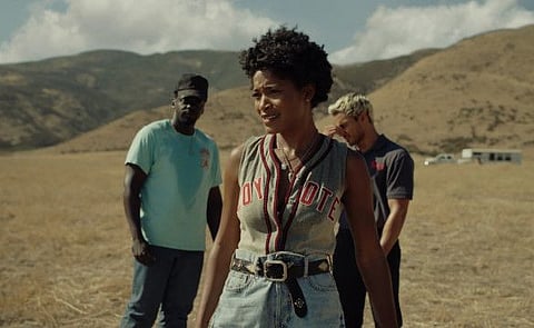 From left, Daniel Kaluuya, Keke Palmer and Brandon Perea in “Nope.”