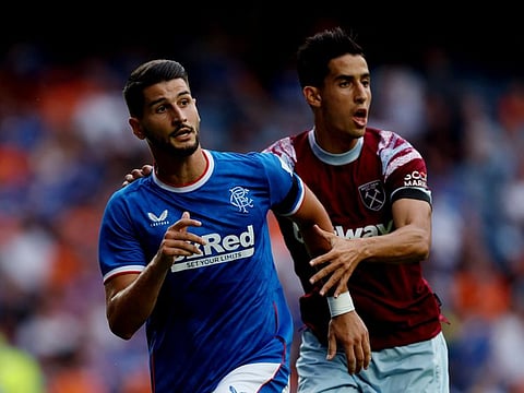 West Ham United's Nayef Aguerd (right) could miss the start of the new Premier League season.