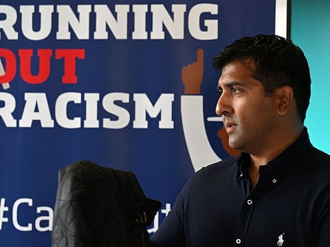 Cricketer Majid Haq speaks at a press conference at Stirling Court hotel in Stirling. An independent review into allegations of racism at Cricket Scotland has found the governance and leadership practices of the organisation to be "institutionally racist". The report, which was described as a "wake up call for Scottish sport", found 448 examples of institutional racism.
