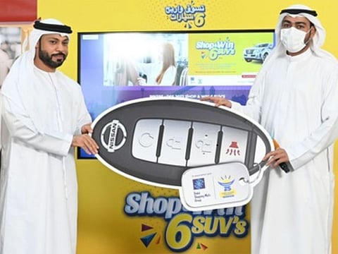 Dubai Festivals and Retail Establishment announcing the winner of its first Dubai Summer Surprises draw.