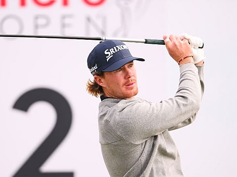 Scott Crocker, leader of the Hero Open at Fairmont St Andrews, on the DP World Tour in action.