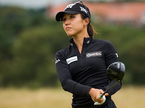 Second round leader Lydia Ko in action on the course.