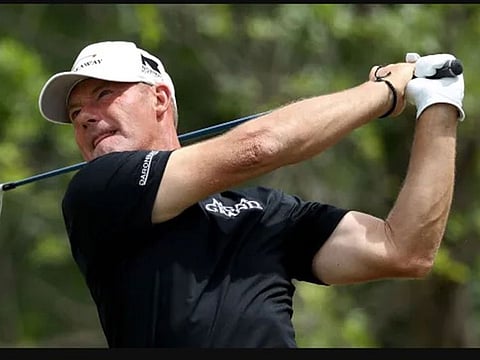 Alex Cejka of Germany in fine form on the golf course.