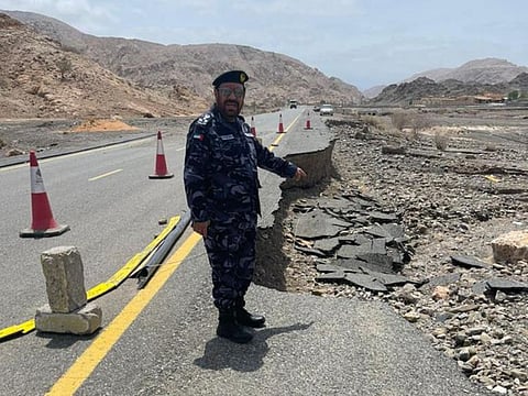 Brigadier General Dr Mohammad Saeed Al Hamidi, Director-General of Central Operations, Ras Al Khaimah Police, led a field visit to areas damaged by floods