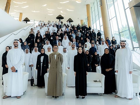 Noura bint Mohammed Al Kaabi, Minister of Culture and Youth, with members of the Dubai Culture team.